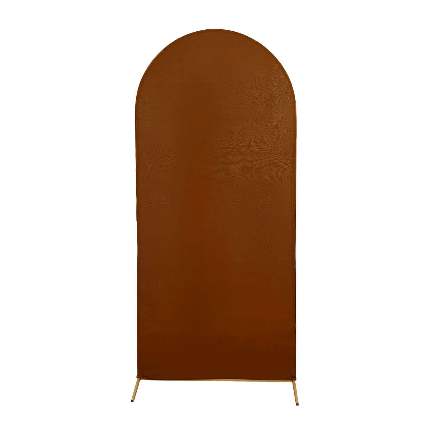 6ft Cinnamon Brown Spandex Fitted Chiara Backdrop Stand Cover For Round Top Wedding Arch - Bell Racket Store