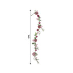 6ft Dusty Rose Silk Rose Peony Flower Garland, Mixed Floral Greenery Garland Artificial Hanging Vine - Bell Racket Store