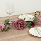 6ft Dusty Rose Silk Rose Peony Flower Garland, Mixed Floral Greenery Garland Artificial Hanging Vine - Bell Racket Store