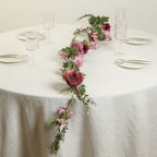 6ft Dusty Rose Silk Rose Peony Flower Garland, Mixed Floral Greenery Garland Artificial Hanging Vine - Bell Racket Store