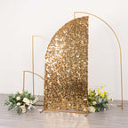 6ft Gold Double Sided Big Payette Sequin Chiara Wedding Arch Cover For Half Moon Backdrop Stand - Bell Racket Store