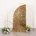 6ft Gold Double Sided Big Payette Sequin Chiara Wedding Arch Cover For Half Moon Backdrop Stand - Bell Racket Store