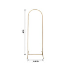 6ft Gold Metal Round Top Chiara Wedding Arch Backdrop Stand, Rectangular Floral Balloon Frame Ceremony Arbor - Bell Racket Store