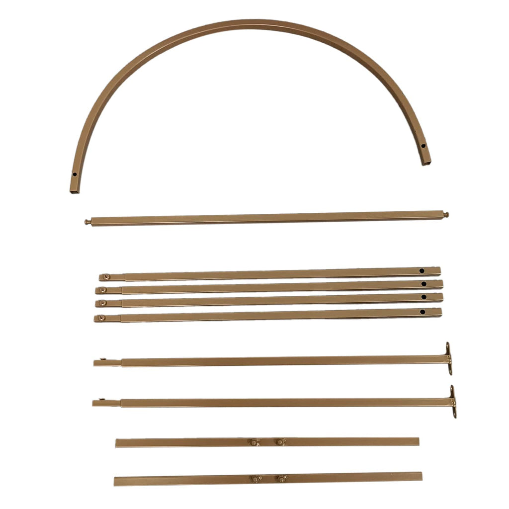 6ft Gold Metal Round Top Chiara Wedding Arch Backdrop Stand, Rectangular Floral Balloon Frame Ceremony Arbor - Bell Racket Store