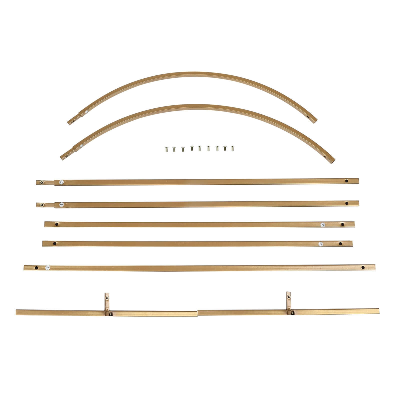 6ft Gold Metal Wedding Arch Chiara Backdrop Stand Floral Display Frame With Round Top - Bell Racket Store