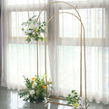 6ft Gold Metal Wedding Arch Chiara Backdrop Stand Floral Display Frame With Round Top - Bell Racket Store