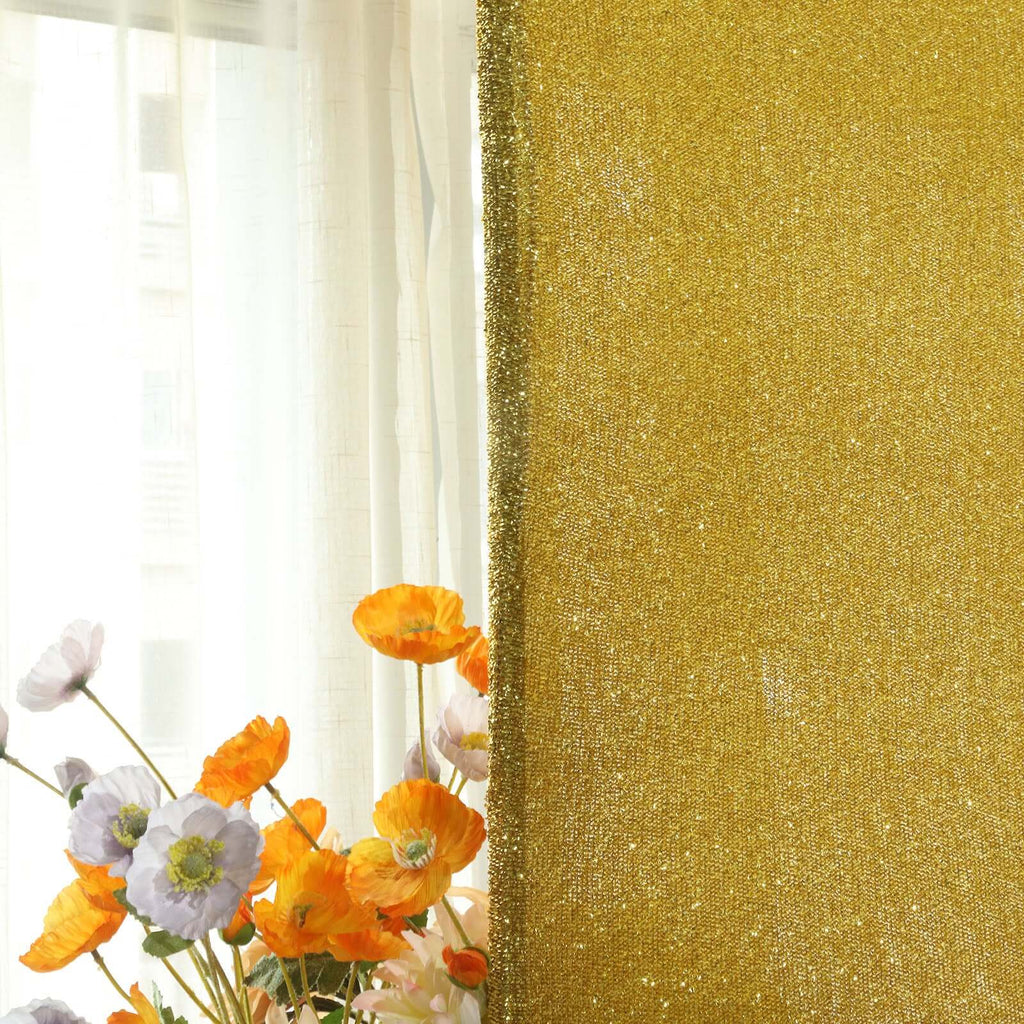 6ft Gold Shimmer Tinsel Spandex Chiara Backdrop Stand Cover For Fitted Round Top Wedding Arch - Bell Racket Store