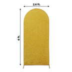6ft Gold Shimmer Tinsel Spandex Chiara Backdrop Stand Cover For Fitted Round Top Wedding Arch - Bell Racket Store