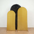 6ft Gold Shimmer Tinsel Spandex Chiara Backdrop Stand Cover For Fitted Round Top Wedding Arch - Bell Racket Store