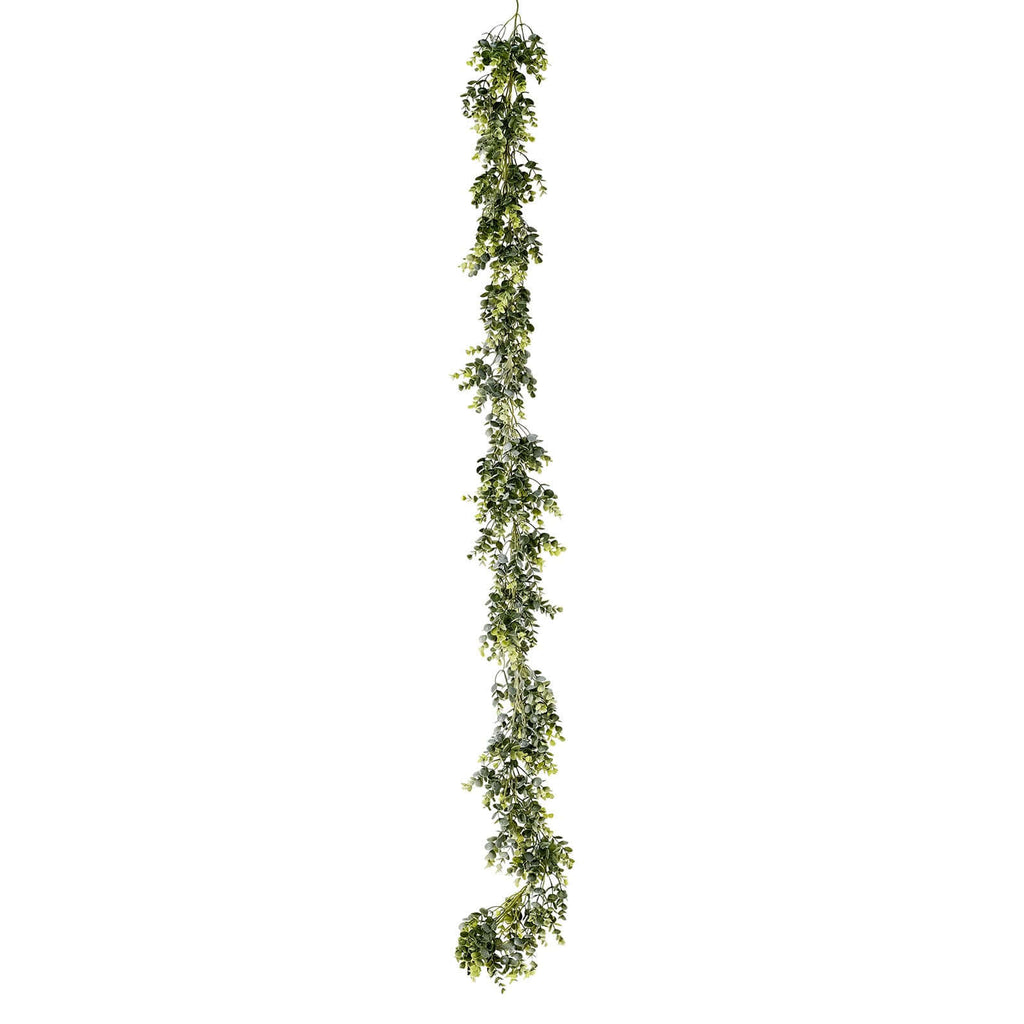 6ft Lifelike Frosted Green Artificial Eucalyptus Leaf Garland Plant, Waterproof Faux Hanging Vine - Bell Racket Store