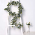 6ft Lifelike Frosted Green Artificial Eucalyptus Leaf Garland Plant, Waterproof Faux Hanging Vine - Bell Racket Store