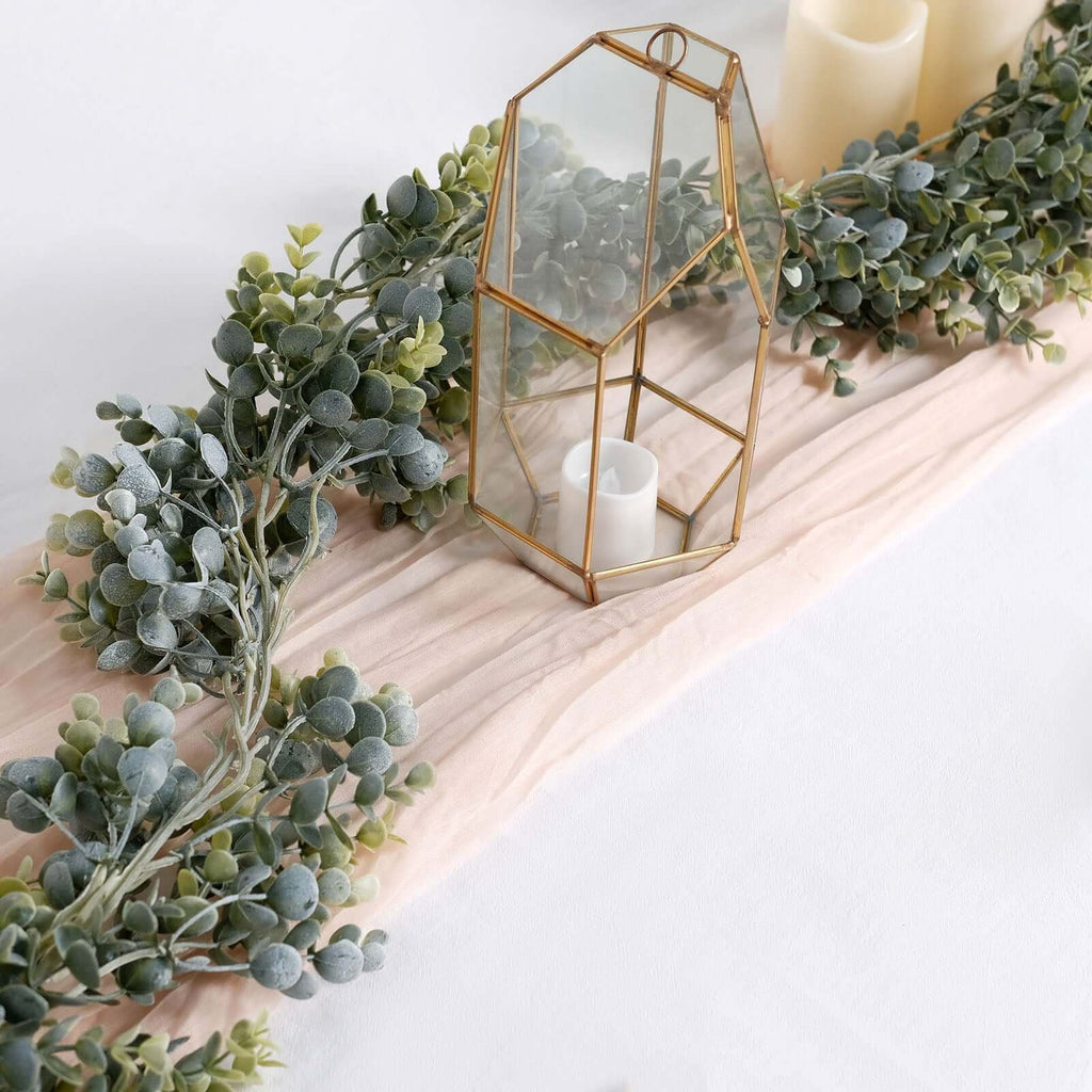 6ft Lifelike Frosted Green Artificial Eucalyptus Leaf Garland Plant, Waterproof Faux Hanging Vine - Bell Racket Store