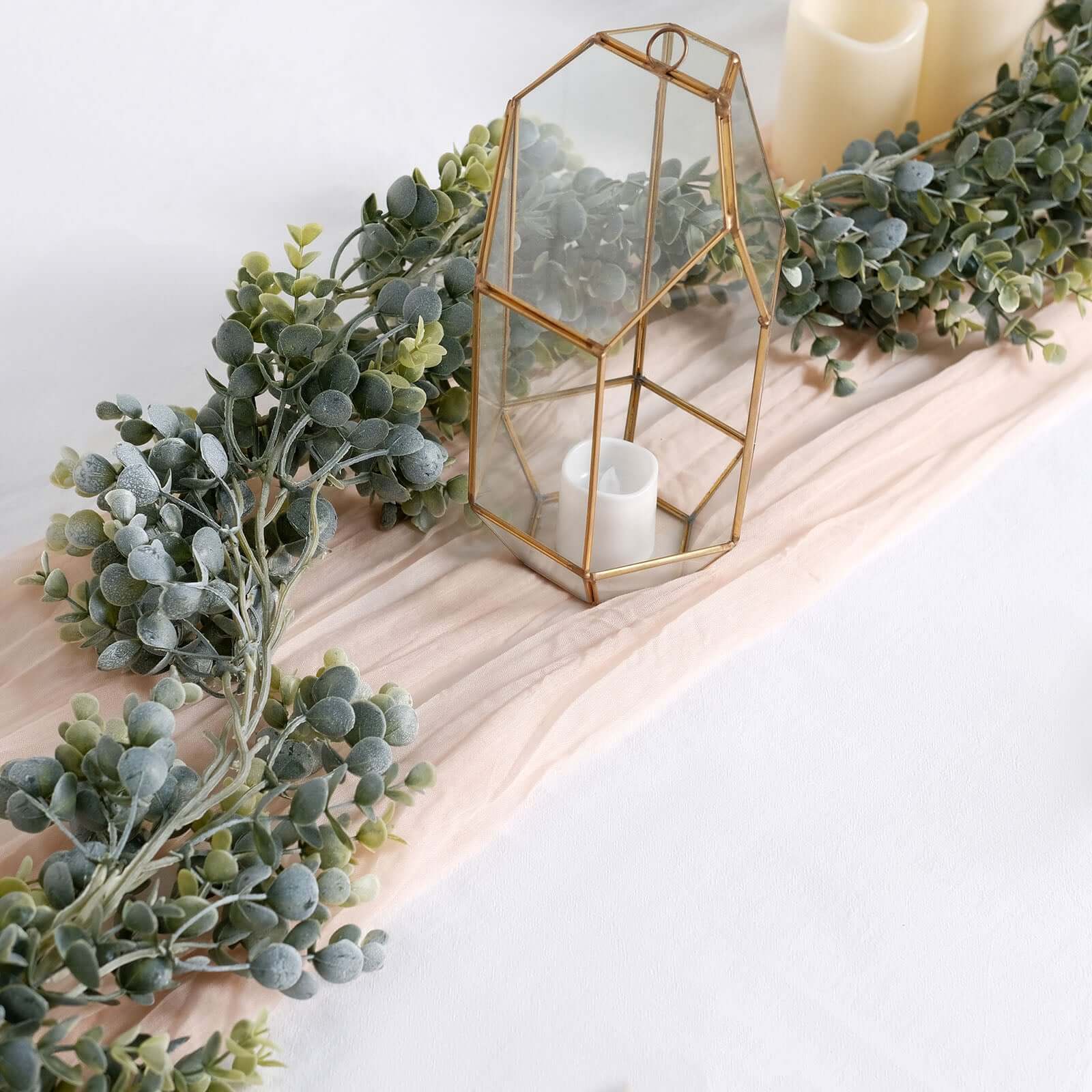 6ft Lifelike Frosted Green Artificial Eucalyptus Leaf Garland Plant, Waterproof Faux Hanging Vine - Bell Racket Store