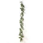 6ft Lighted Eucalyptus Garland with Ivory Roses & Battery - Operated Fairy Lights â€“ Faux Greenery Vine - Bell Racket Store