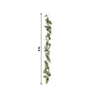 6ft Lighted Eucalyptus Garland with Ivory Roses & Battery - Operated Fairy Lights â€“ Faux Greenery Vine - Bell Racket Store