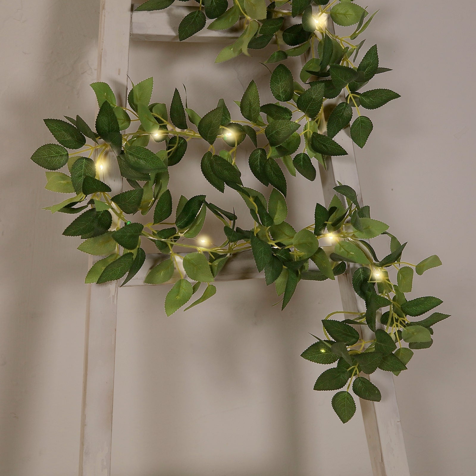 6ft Lighted Rose Leaf Vine, Artificial Greenery Garland String Lights for Home & Wedding Decor - Bell Racket Store