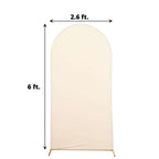 6ft Matte Beige Spandex Fitted Chiara Backdrop Stand Cover For Round Top Wedding Arch - Bell Racket Store