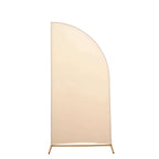 6ft Matte Beige Spandex Half Moon Chiara Backdrop Stand Cover, Custom Fitted Wedding Arch Cover - Bell Racket Store