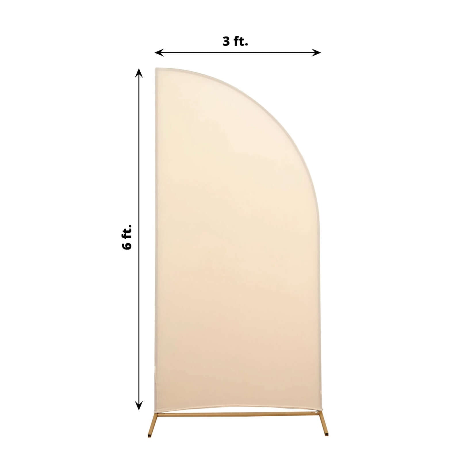 6ft Matte Beige Spandex Half Moon Chiara Backdrop Stand Cover, Custom Fitted Wedding Arch Cover - Bell Racket Store