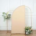 6ft Matte Beige Spandex Half Moon Chiara Backdrop Stand Cover, Custom Fitted Wedding Arch Cover - Bell Racket Store
