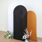 6ft Matte Black Spandex Fitted Chiara Backdrop Stand Cover For Round Top Wedding Arch - Bell Racket Store
