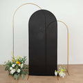 6ft Matte Black Spandex Fitted Chiara Backdrop Stand Cover For Round Top Wedding Arch - Bell Racket Store