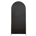 6ft Matte Black Spandex Fitted Chiara Backdrop Stand Cover For Round Top Wedding Arch - Bell Racket Store