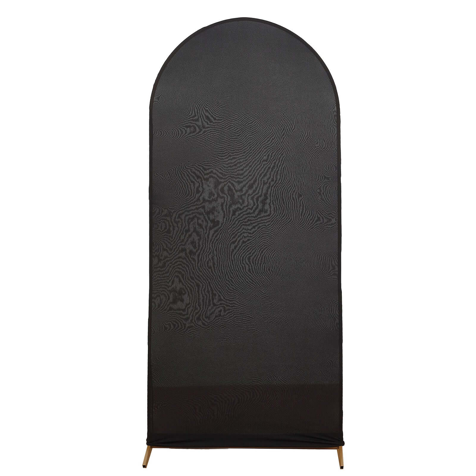 6ft Matte Black Spandex Fitted Chiara Backdrop Stand Cover For Round Top Wedding Arch - Bell Racket Store