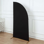 6ft Matte Black Spandex Half Moon Chiara Backdrop Stand Cover, Custom Fitted Wedding Arch Cover - Bell Racket Store