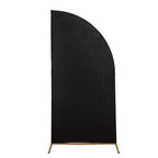 6ft Matte Black Spandex Half Moon Chiara Backdrop Stand Cover, Custom Fitted Wedding Arch Cover - Bell Racket Store