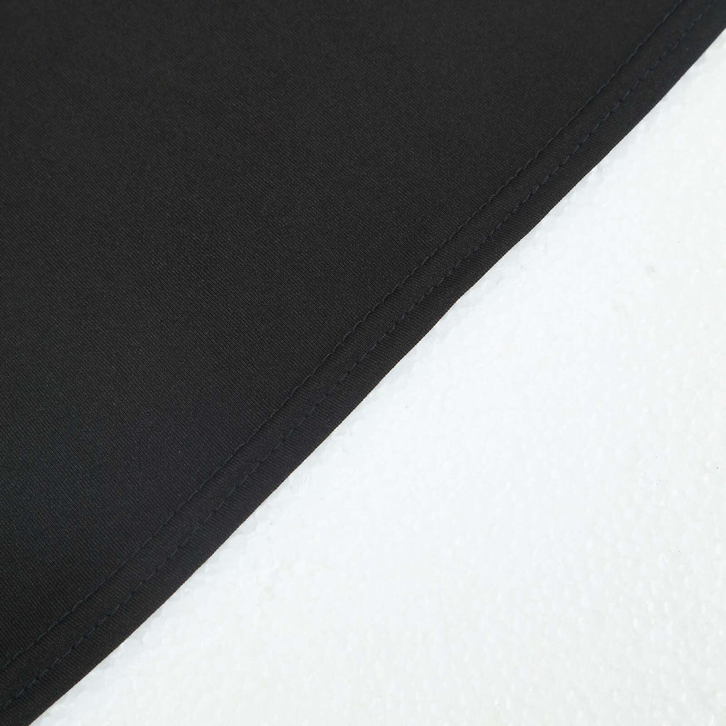 6ft Matte Black Spandex Half Moon Chiara Backdrop Stand Cover, Custom Fitted Wedding Arch Cover - Bell Racket Store