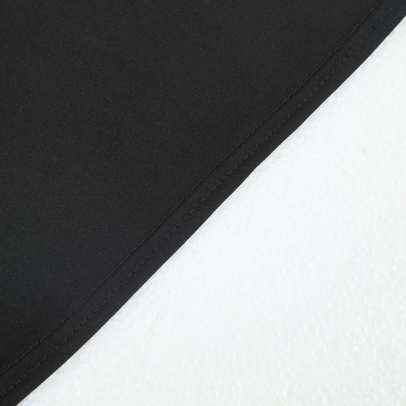 6ft Matte Black Spandex Half Moon Chiara Backdrop Stand Cover, Custom Fitted Wedding Arch Cover - Bell Racket Store