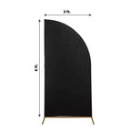 6ft Matte Black Spandex Half Moon Chiara Backdrop Stand Cover, Custom Fitted Wedding Arch Cover - Bell Racket Store