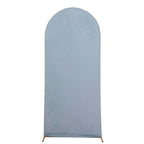 6ft Matte Dusty Blue Spandex Fitted Chiara Backdrop Stand Cover For Round Top Wedding Arch - Bell Racket Store
