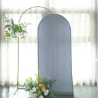 6ft Matte Dusty Blue Spandex Fitted Chiara Backdrop Stand Cover For Round Top Wedding Arch - Bell Racket Store