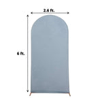 6ft Matte Dusty Blue Spandex Fitted Chiara Backdrop Stand Cover For Round Top Wedding Arch - Bell Racket Store
