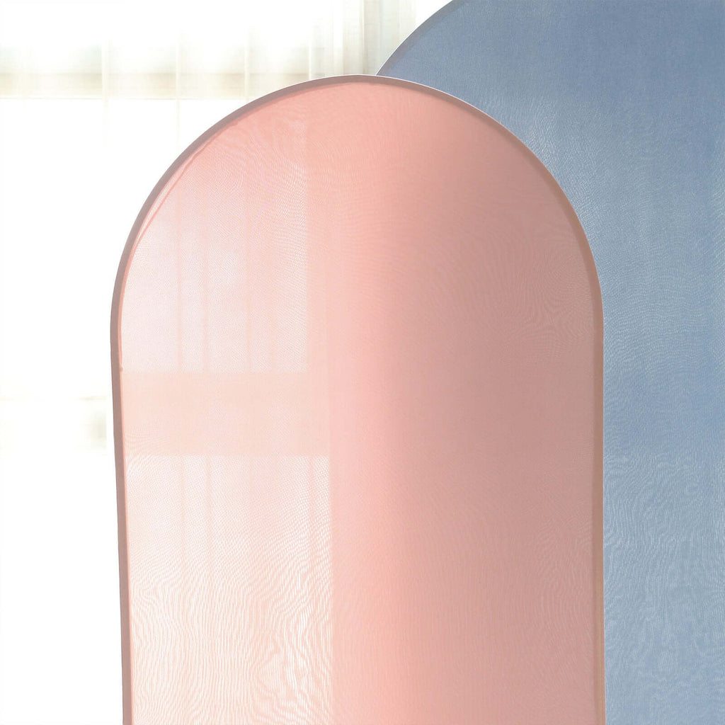 6ft Matte Dusty Rose Spandex Fitted Chiara Backdrop Stand Cover For Round Top Wedding Arch - Bell Racket Store