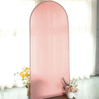 6ft Matte Dusty Rose Spandex Fitted Chiara Backdrop Stand Cover For Round Top Wedding Arch - Bell Racket Store