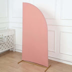 6ft Matte Dusty Rose Spandex Half Moon Chiara Backdrop Stand Cover, Custom Fitted Wedding Arch Cover - Bell Racket Store