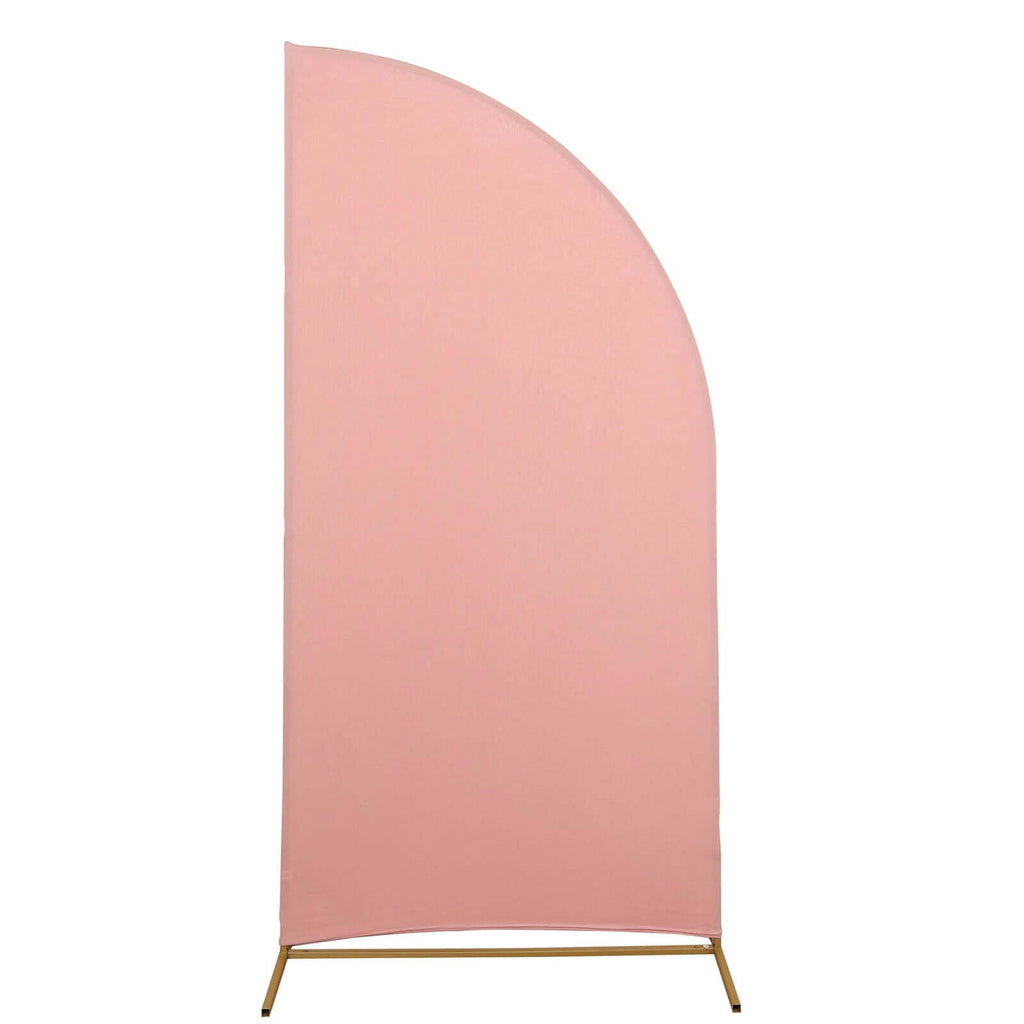 6ft Matte Dusty Rose Spandex Half Moon Chiara Backdrop Stand Cover, Custom Fitted Wedding Arch Cover - Bell Racket Store