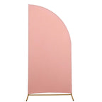 6ft Matte Dusty Rose Spandex Half Moon Chiara Backdrop Stand Cover, Custom Fitted Wedding Arch Cover - Bell Racket Store