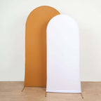 6ft Matte Gold Spandex Fitted Chiara Backdrop Stand Cover For Round Top Wedding Arch - Bell Racket Store