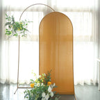 6ft Matte Gold Spandex Fitted Chiara Backdrop Stand Cover For Round Top Wedding Arch - Bell Racket Store