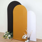 6ft Matte Gold Spandex Fitted Chiara Backdrop Stand Cover For Round Top Wedding Arch - Bell Racket Store
