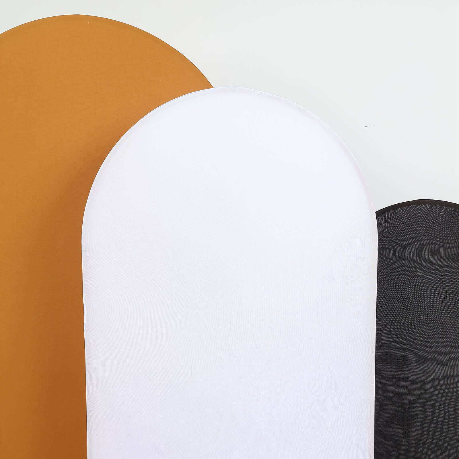 6ft Matte White Spandex Fitted Chiara Backdrop Stand Cover For Round Top Wedding Arch - Bell Racket Store