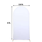 6ft Matte White Spandex Fitted Chiara Backdrop Stand Cover For Round Top Wedding Arch - Bell Racket Store