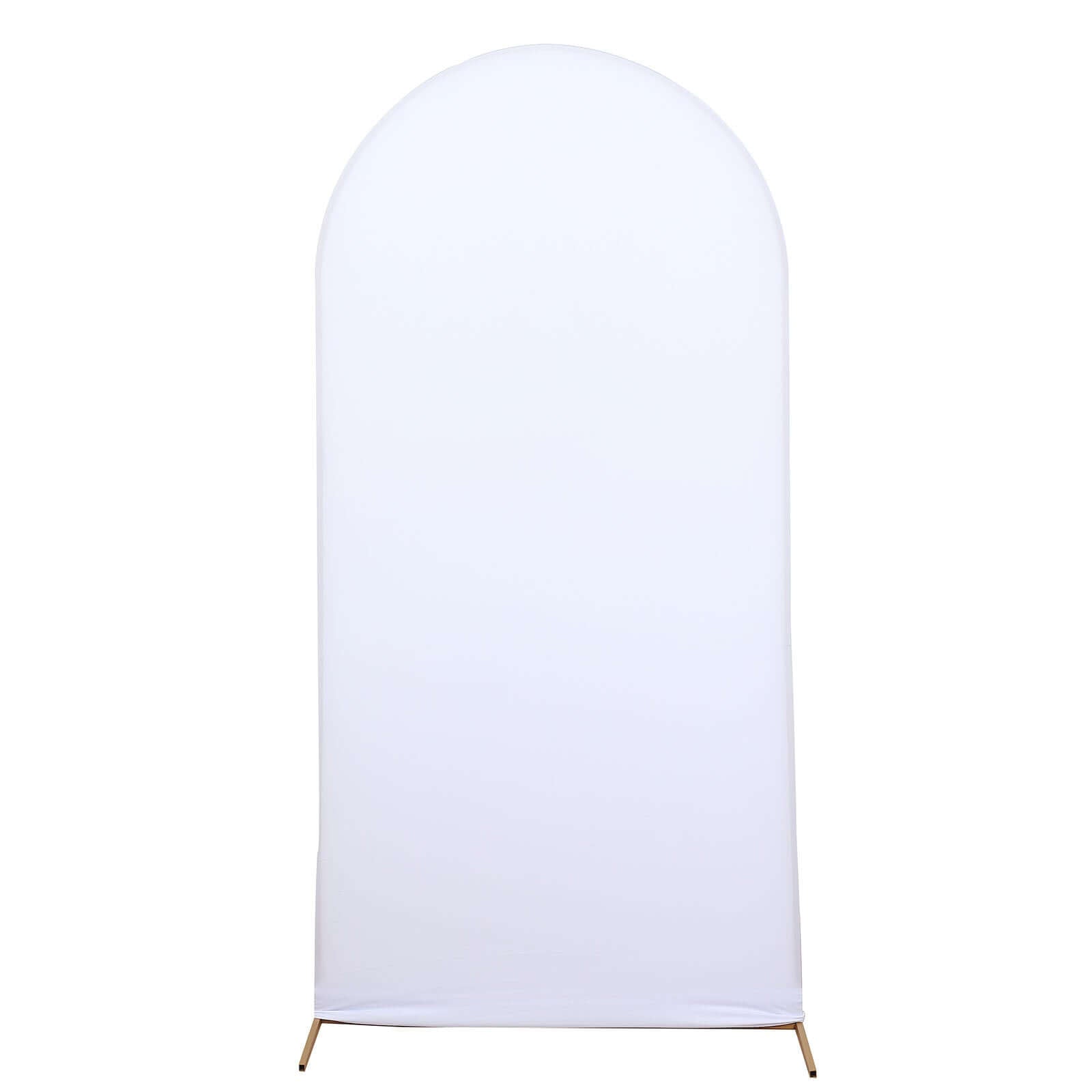 6ft Matte White Spandex Fitted Chiara Backdrop Stand Cover For Round Top Wedding Arch - Bell Racket Store