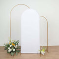 6ft Matte White Spandex Fitted Chiara Backdrop Stand Cover For Round Top Wedding Arch - Bell Racket Store