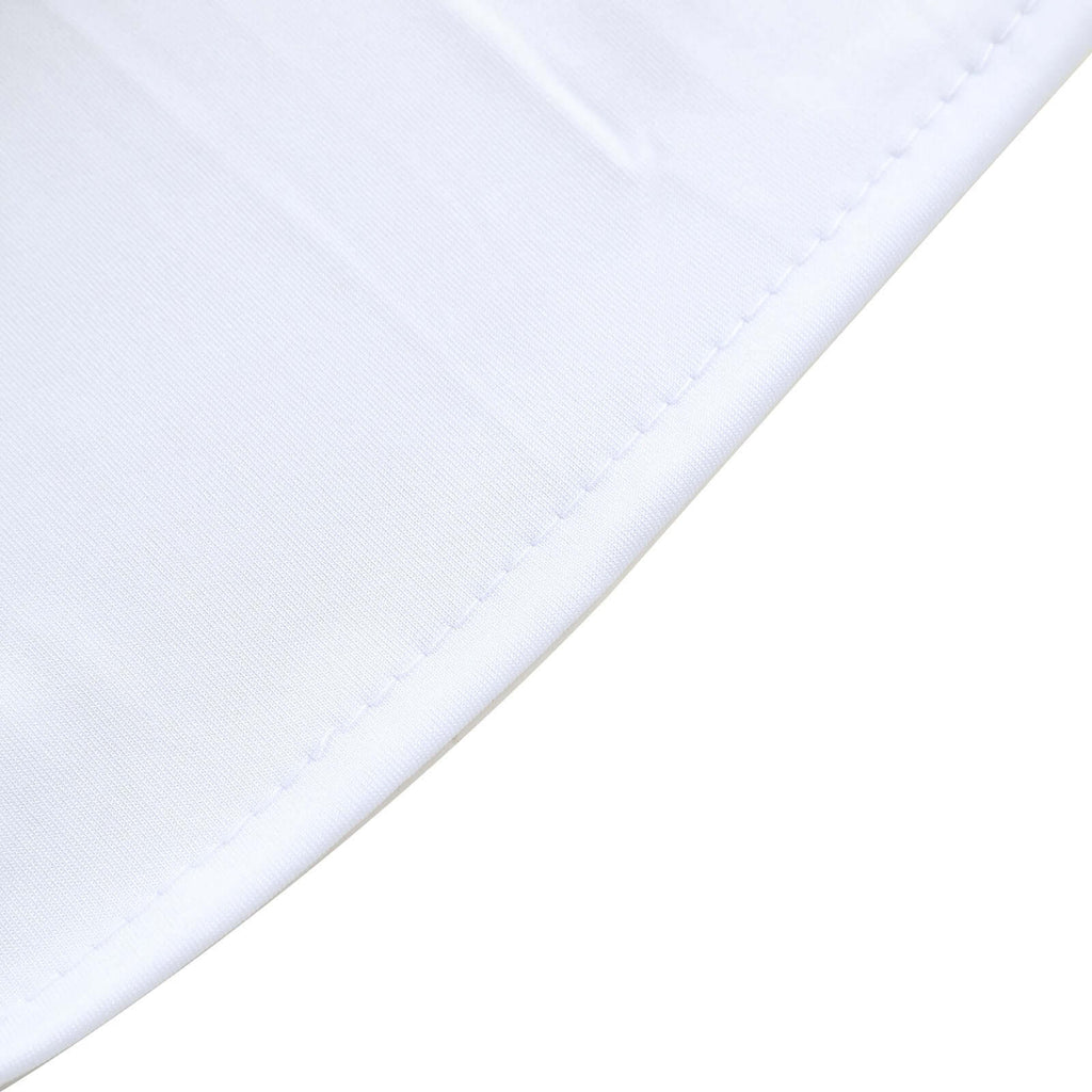 6ft Matte White Spandex Fitted Chiara Backdrop Stand Cover For Round Top Wedding Arch - Bell Racket Store