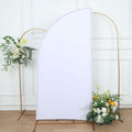 6ft Matte White Spandex Half Moon Chiara Backdrop Stand Cover, Custom Fitted Wedding Arch Cover - Bell Racket Store